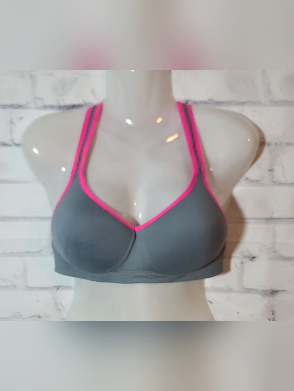 PINK Yoga Victoria's Secret Push-up Padded Mesh Racerback Sports Bra L